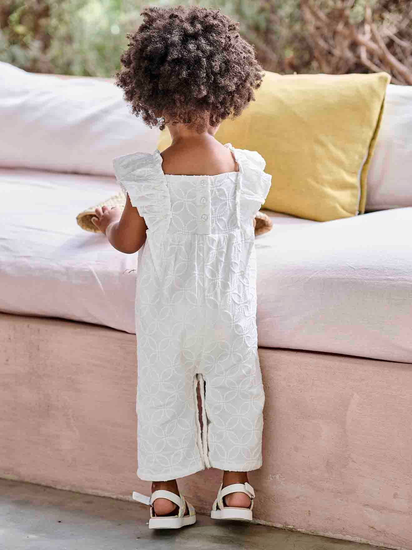 Vertbaudet Festlicher Baby Overall mit Stickereien - wollweiß