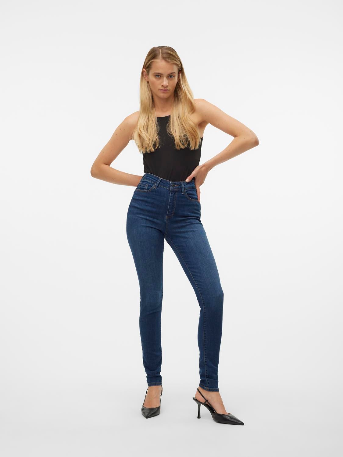 VMSOPHIA Hohe Taille Skinny Fit Jeans