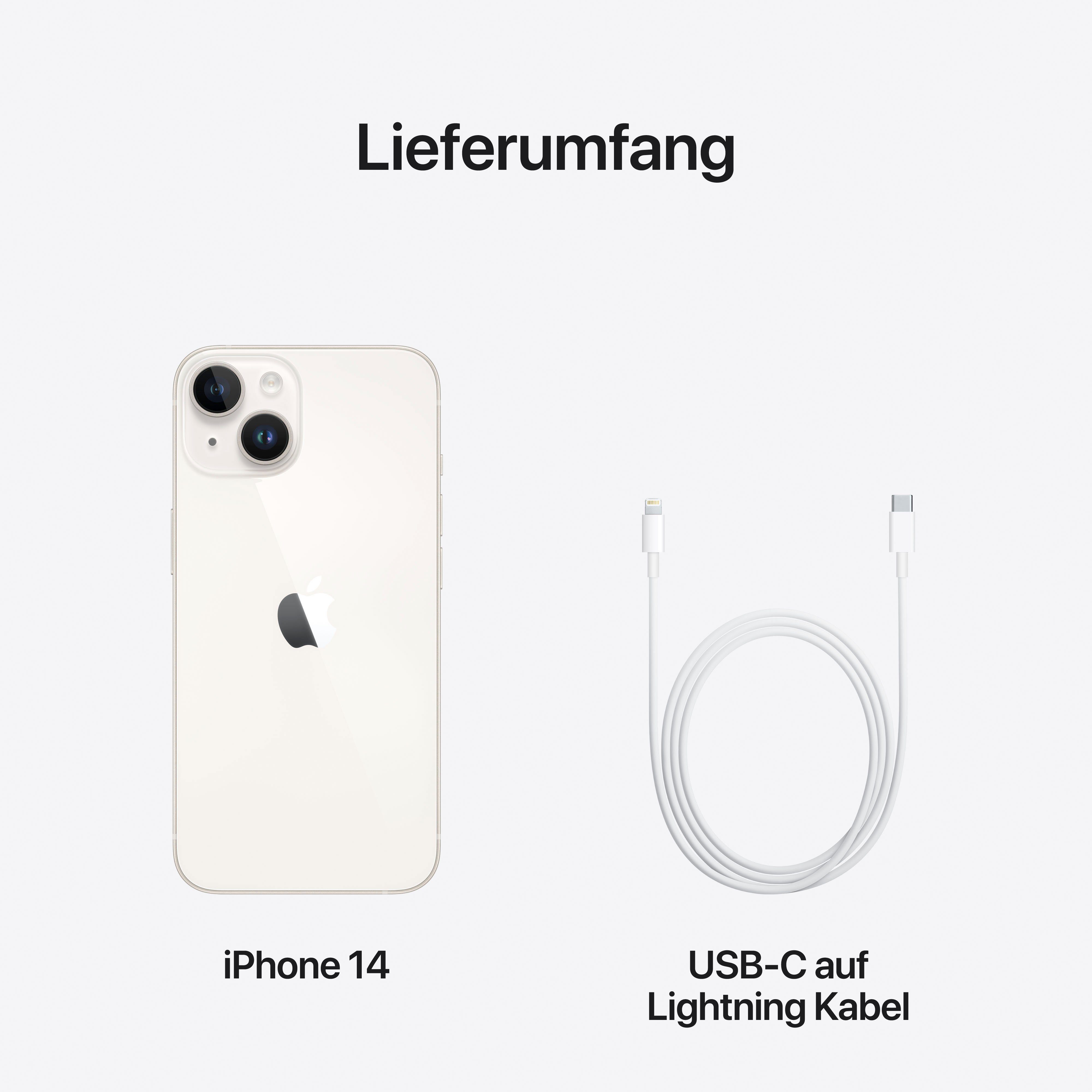 Apple iPhone 14 256GB Smartphone (15,4 cm/6,1 Zoll, 256 GB Speicherplatz, 12 MP Kamera)
