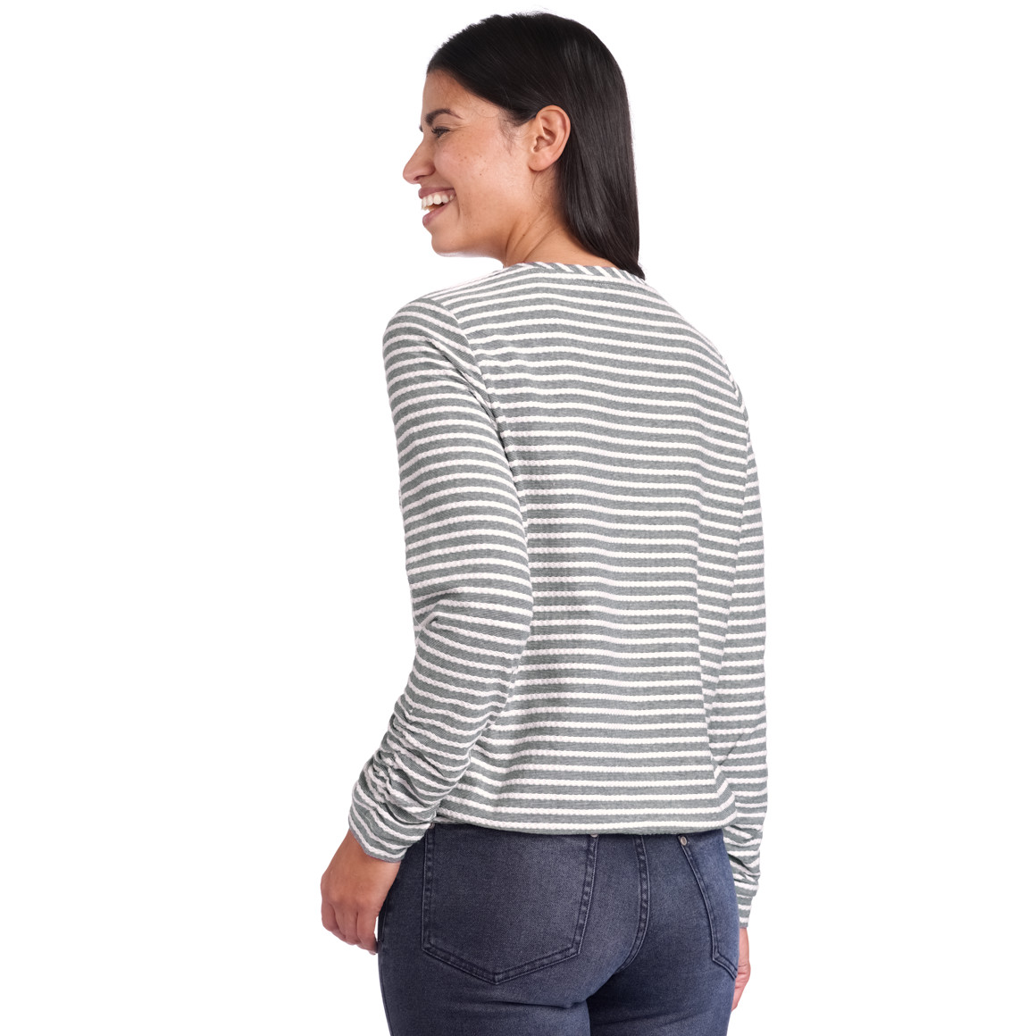 Damen Langarmshirt mit Raffung