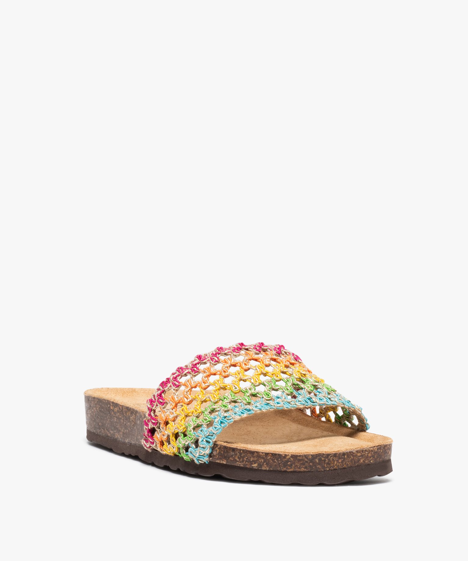 Mules femme à bride multicolore et ajourée multicolore | GEMO