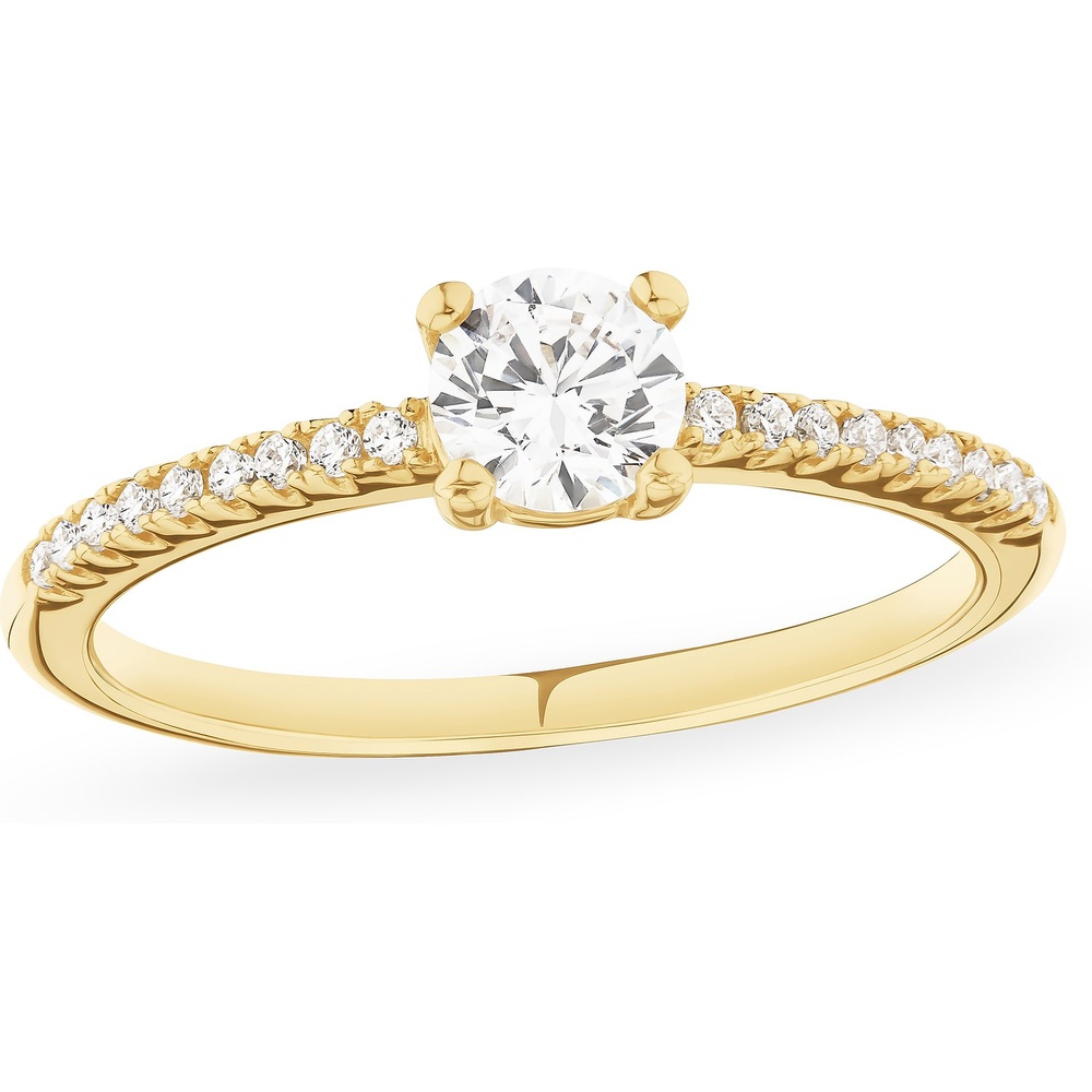 FAVS Bague pour femme 925 Argent or jaune Bague