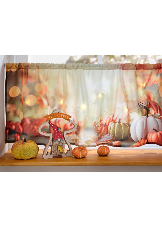 LED Scheibengardine mit Herbstmotiv
