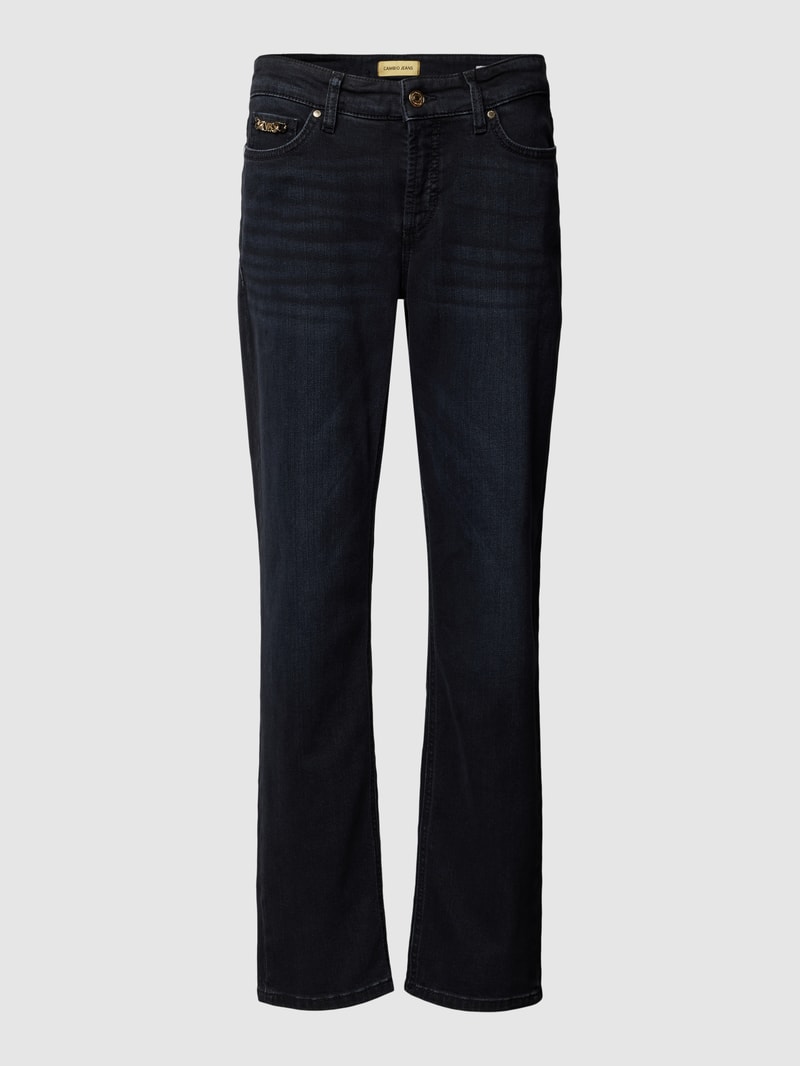 Jeans in verkürzter Passform in schwarz