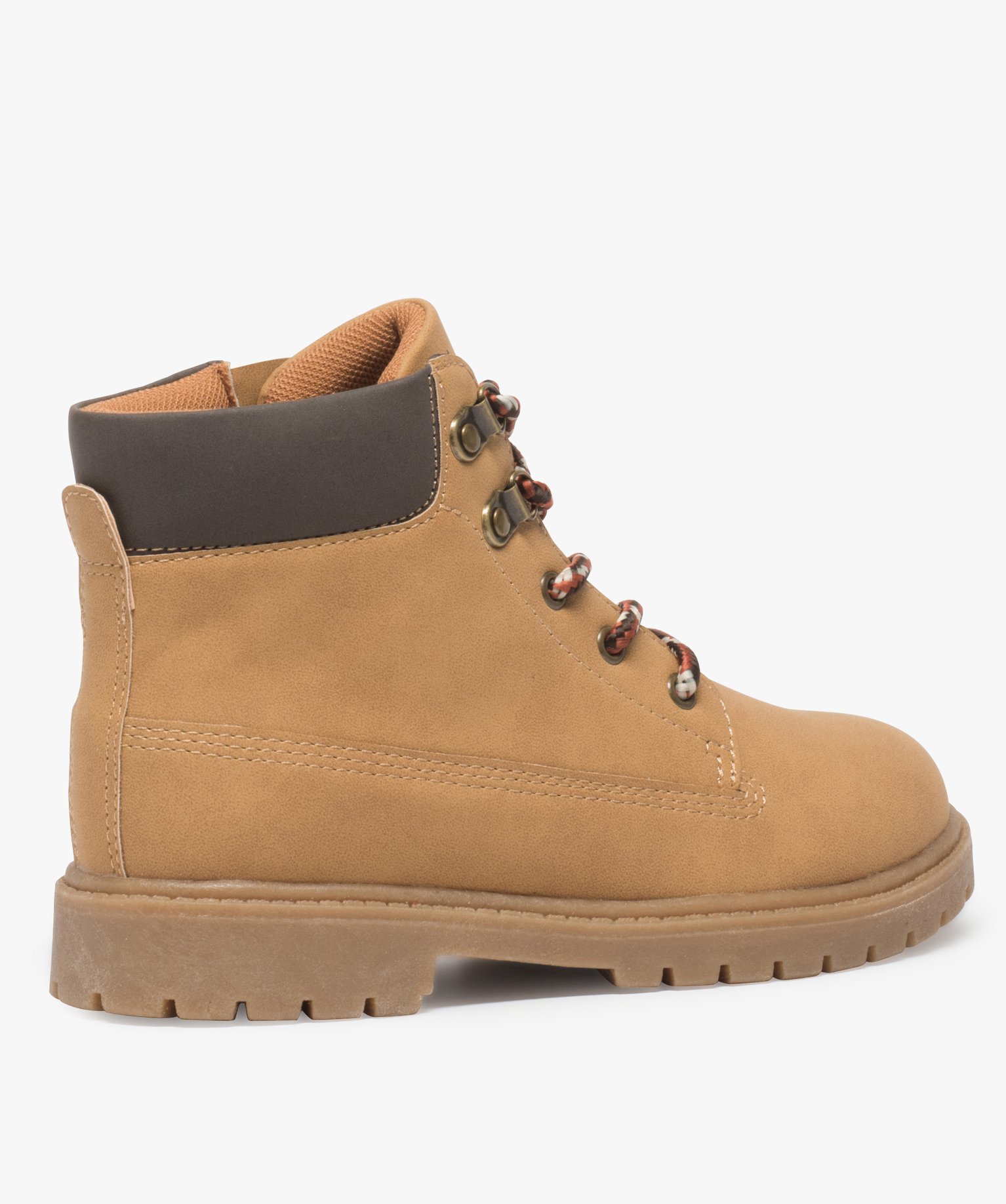 Boots Garçon avec col rembourré, lacets montagne et semell... jaune | GEMO