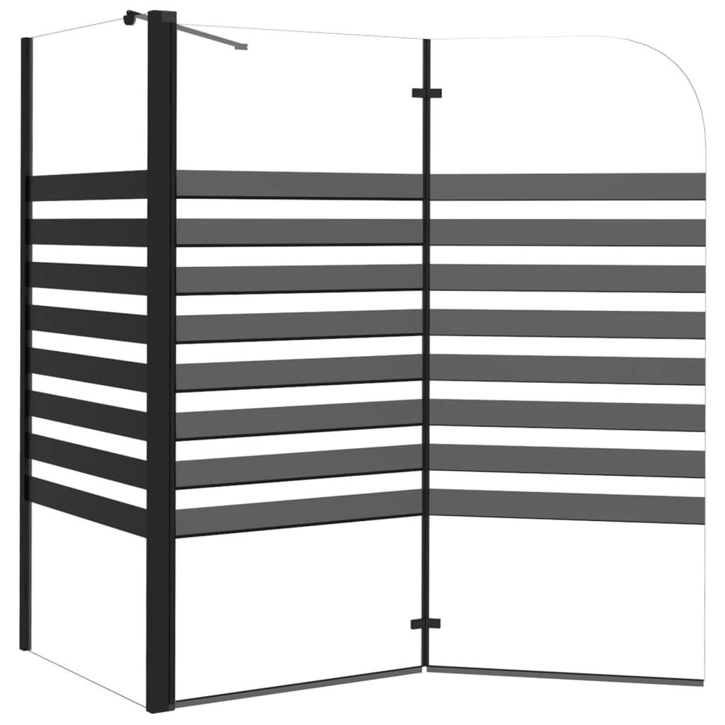 DOTMALL Badewannenfaltwand Badewannenfaltwand,Hartglas Gestreift, 120x68x130 cm