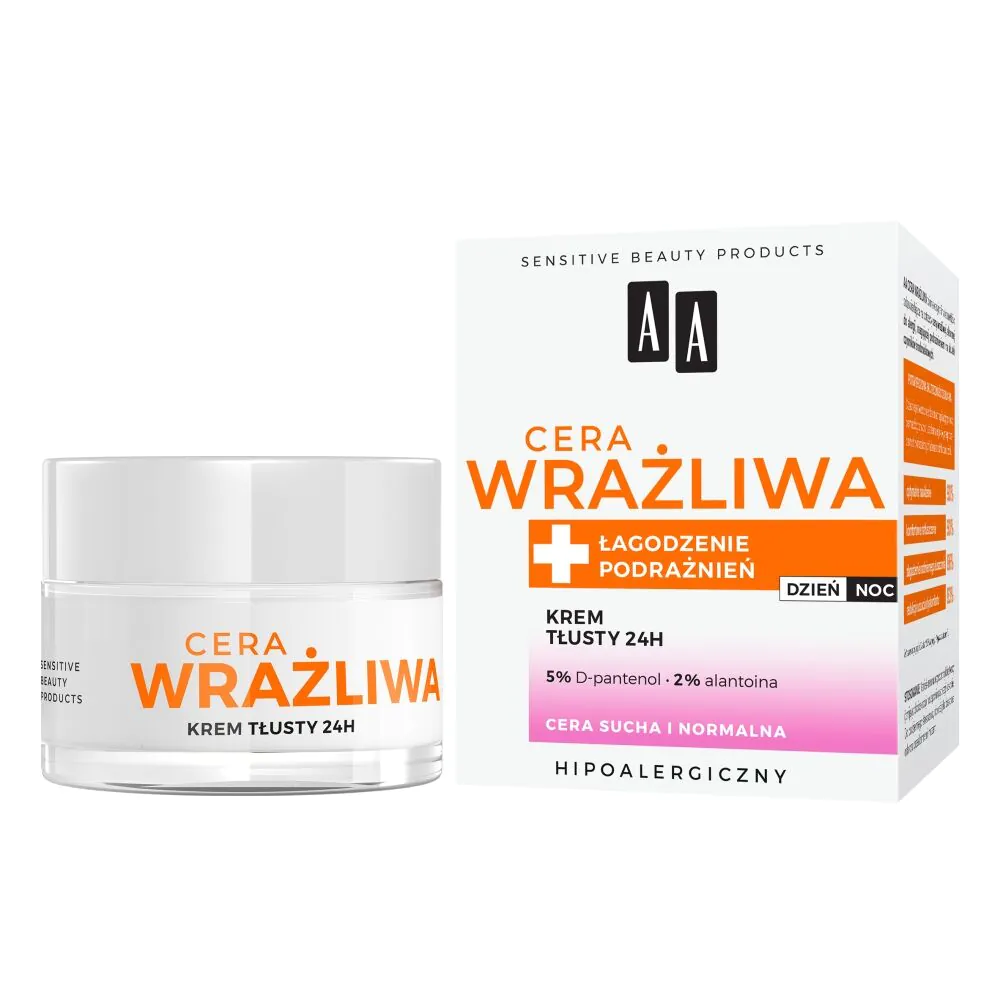 AA Sensitive Skin Rich Cream til tør og normal hud, 24 timer, uden parfume