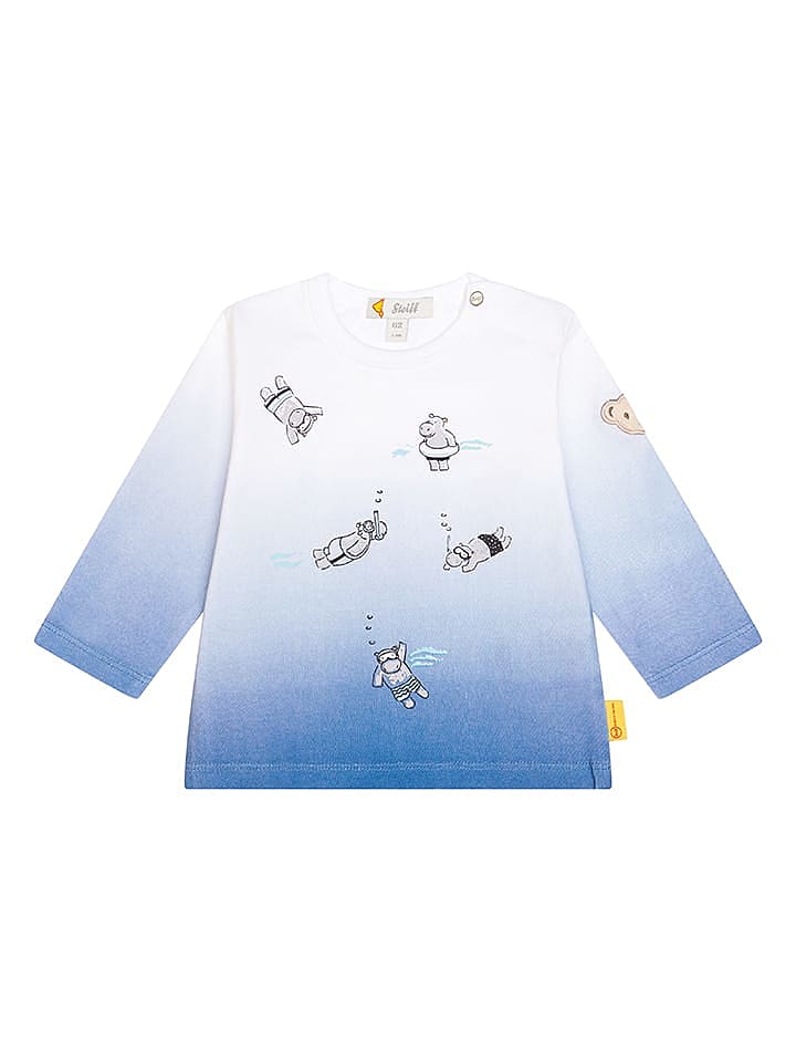 Steiff Shirt in Weiß/ Blau günstig kaufen 92