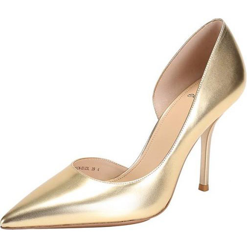 ekonika Lederpumps im Metallic-Look