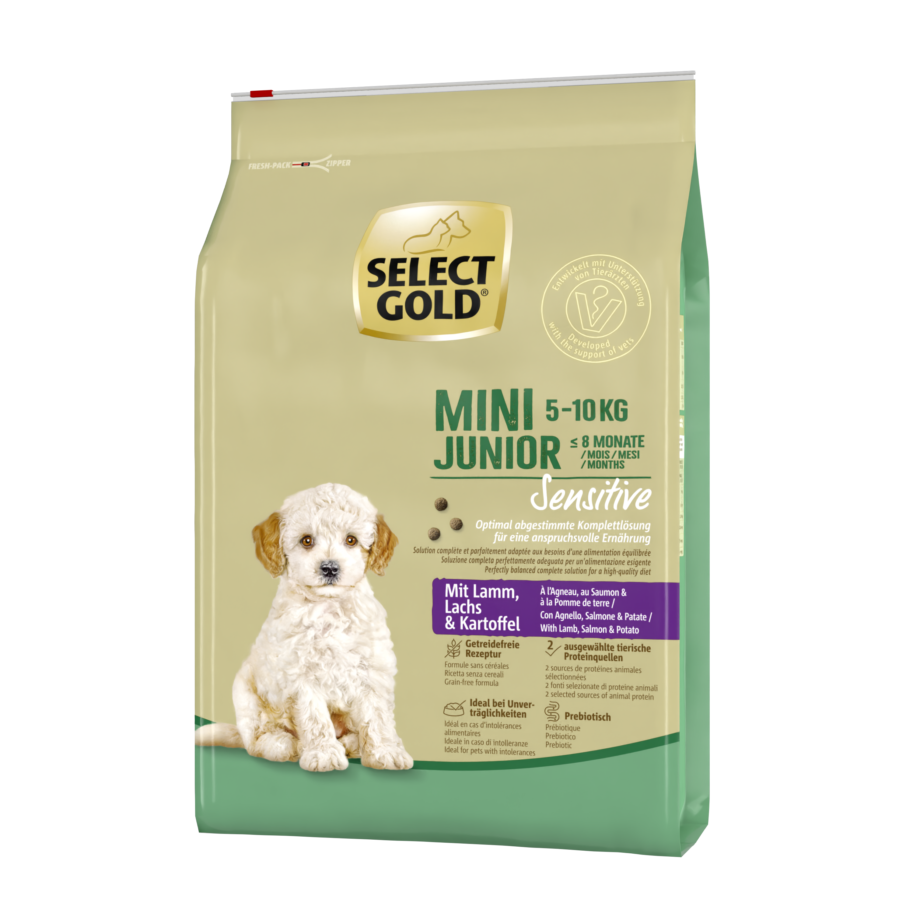 SELECT GOLD Hundetrockenfutter SELECT GOLD Sensitive Mini Junior Lamm/Lachs/Kartoffel 4 kg