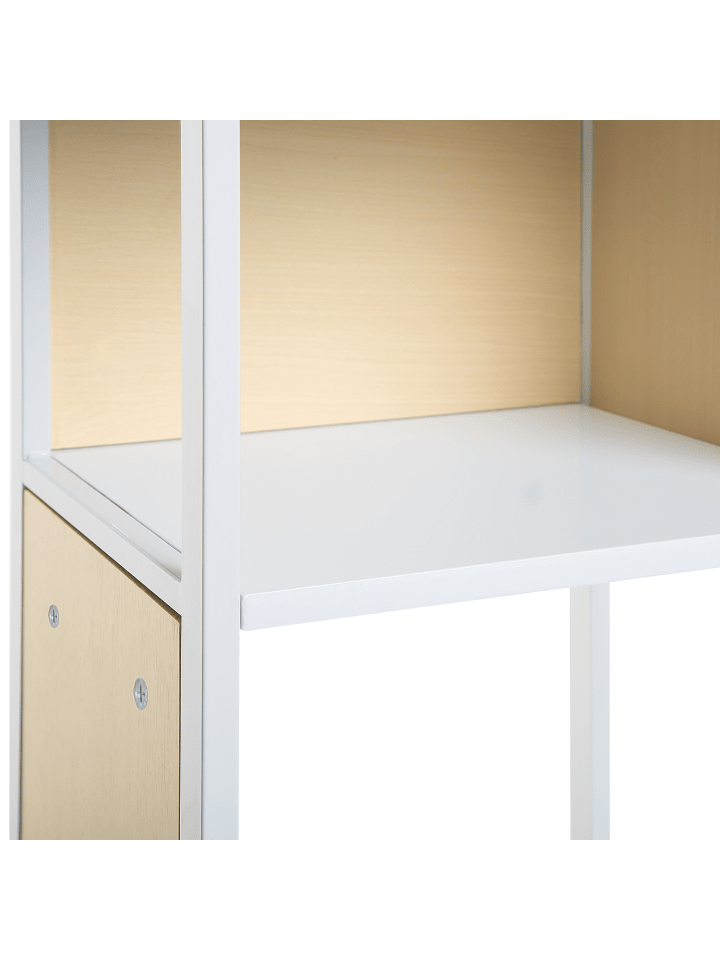 Beliani Bücherregal BOGOTA in Heller Holzfarbton/Weiß - (W) 35 x (H) 165 x (L) 35 cm günstig kaufen onesize