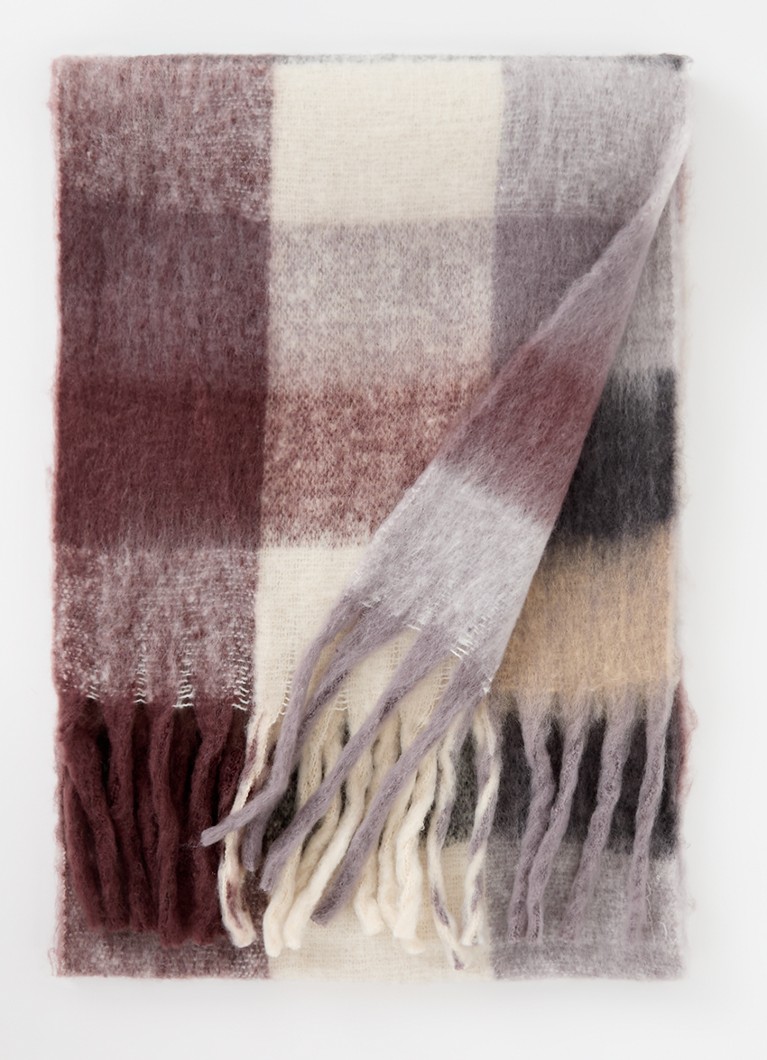 Sciarpa a quadri con frange Modström ArisMD, 220 x 35 cm