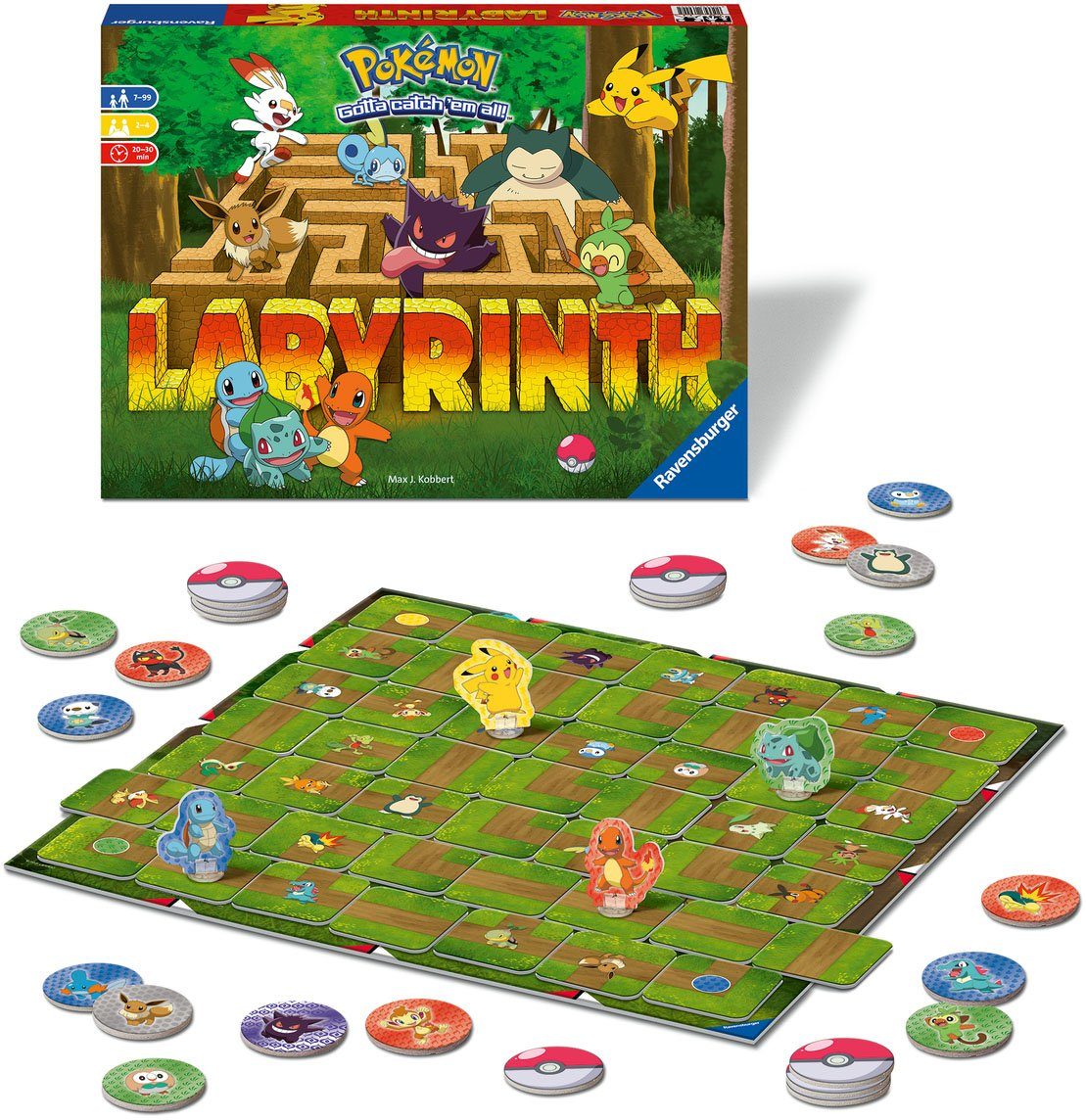 Ravensburger Spiel, Familienspiel Pokémon Labyrinth, FSC® - schützt Wald - weltweit; Made in Europe