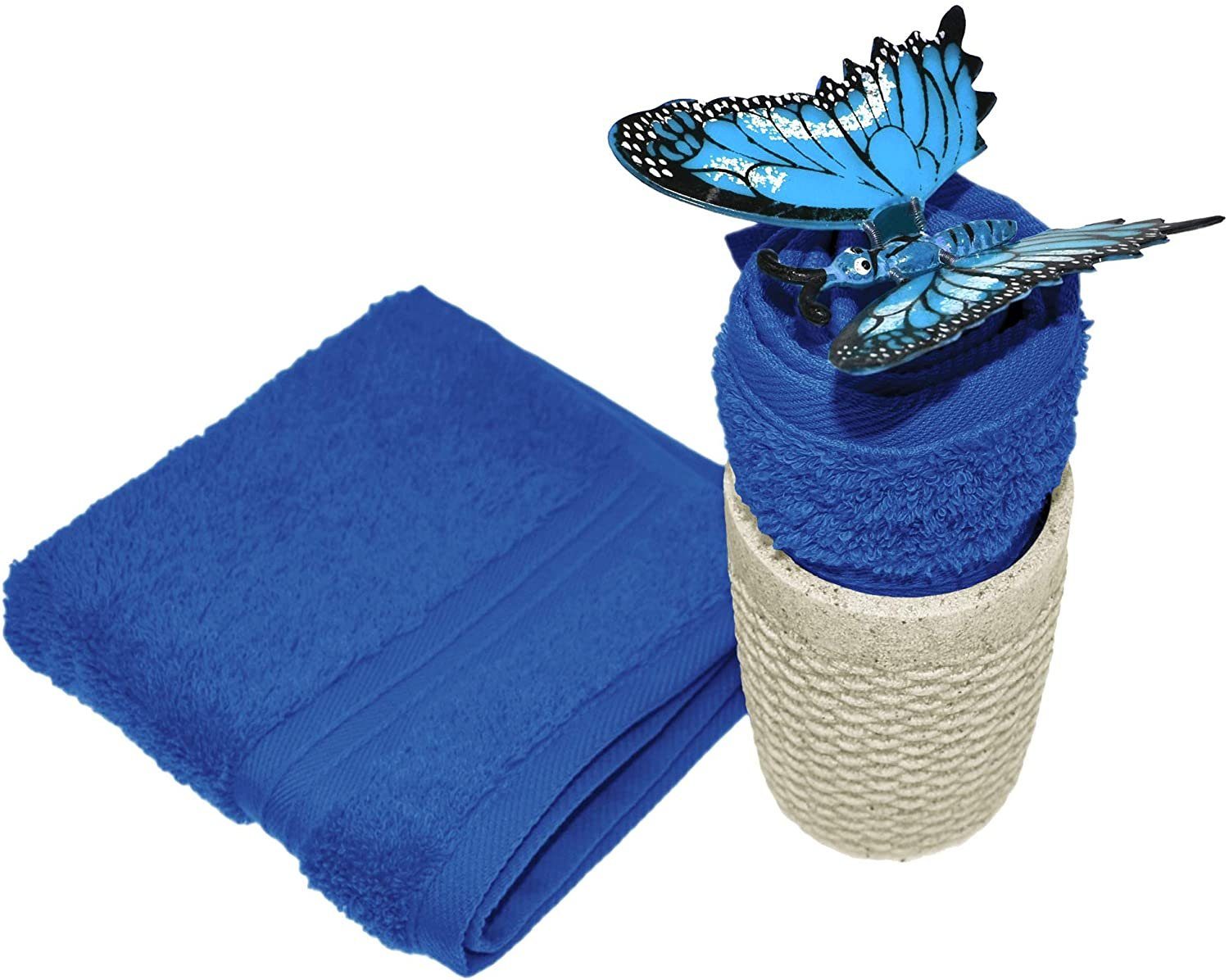 Lashuma Seiftuch Linz (Set, 6-tlg), Frottee Handtuchset blau 30x30 cm