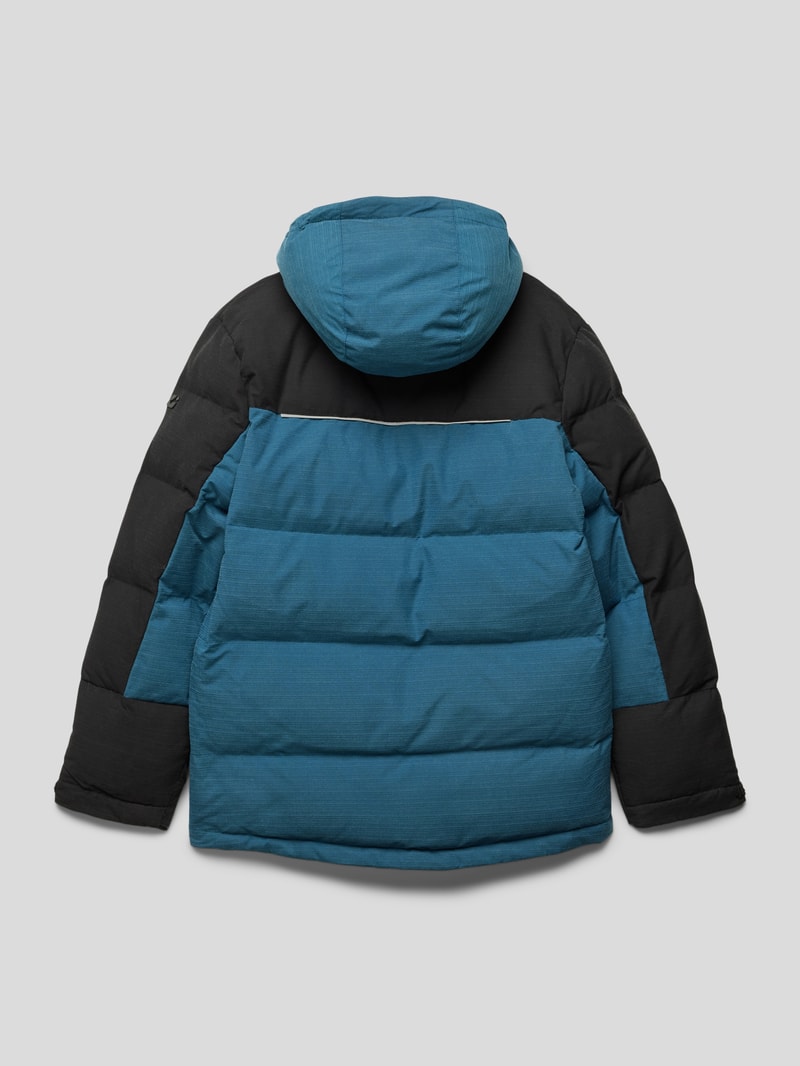 Steppjacke mit Label-Print in petrol