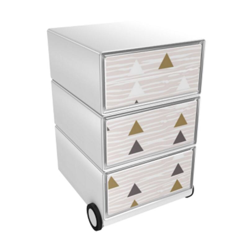 PAPERFLOW Rollcontainer easyBox 4 horizontale Schubladen 642x390x436mm PERSO ETHNISCH