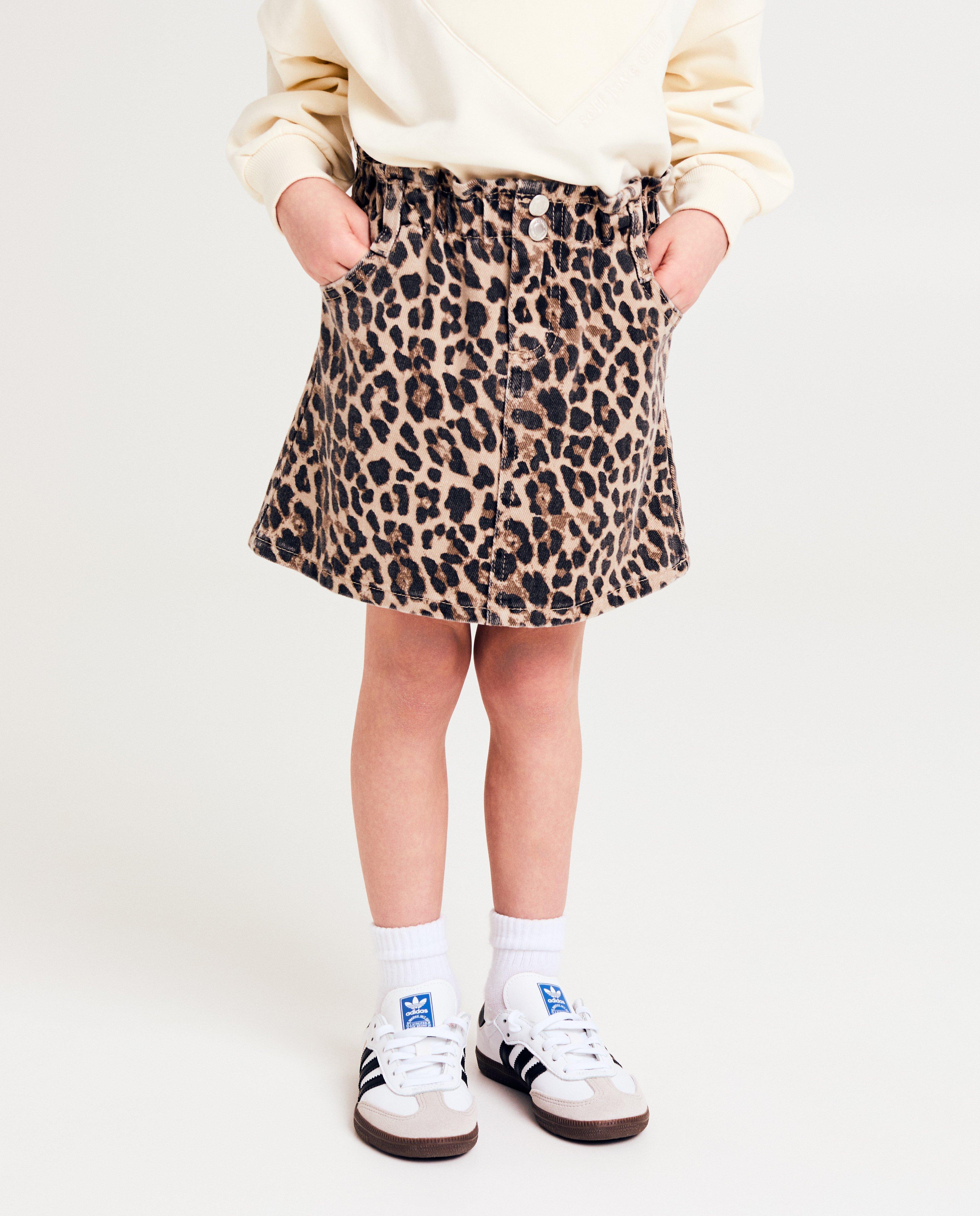 Fustă Milla Star Brown cu imprimeu leopard