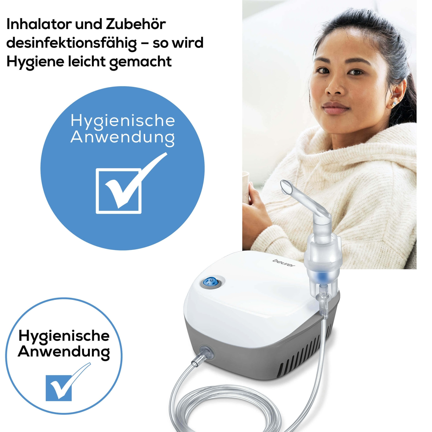 Beurer Inhalator IH 18-Ideal bei Erkältung, Asthma und Atemwegserkrankungen