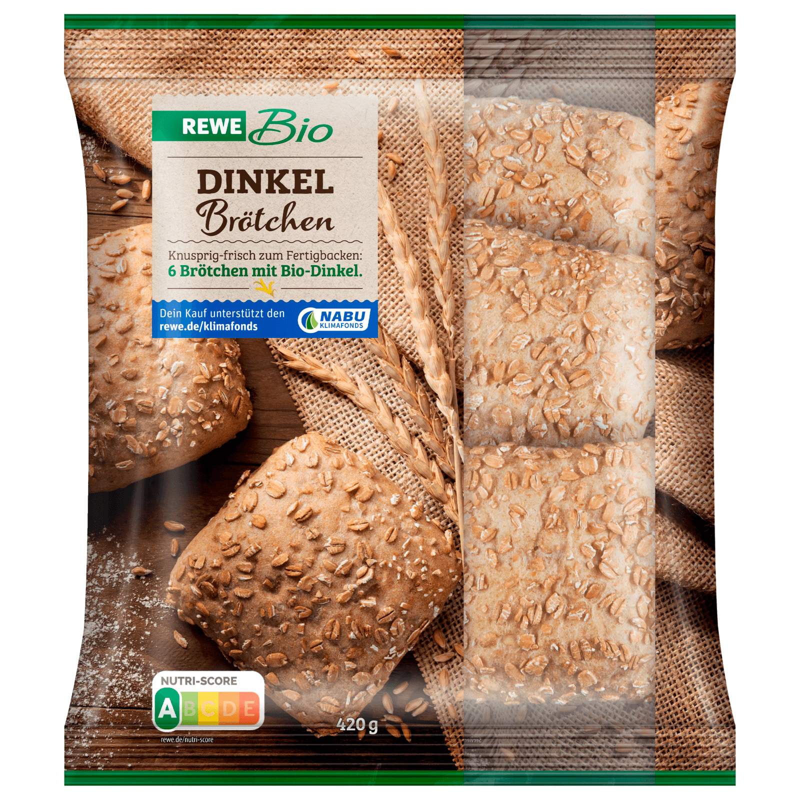 REWE Bio Dinkelbrötchen 6 Stück 420g