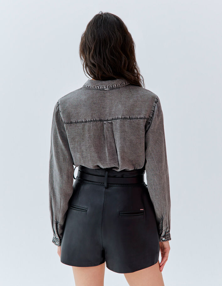 Short cuir d'agneau femme