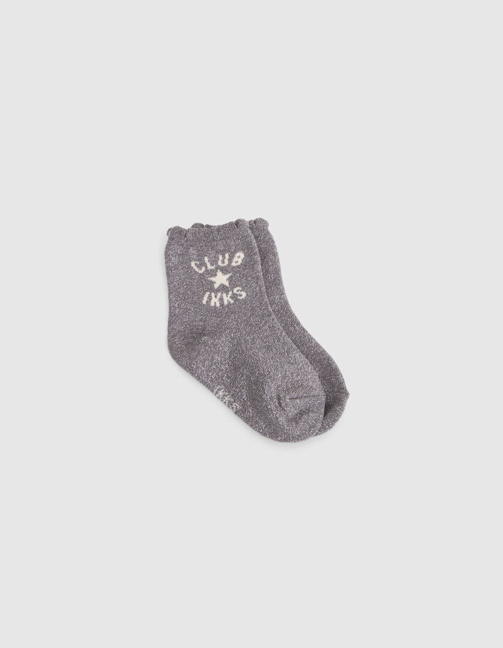 Chaussettes marine, silver et écrues bébé fille