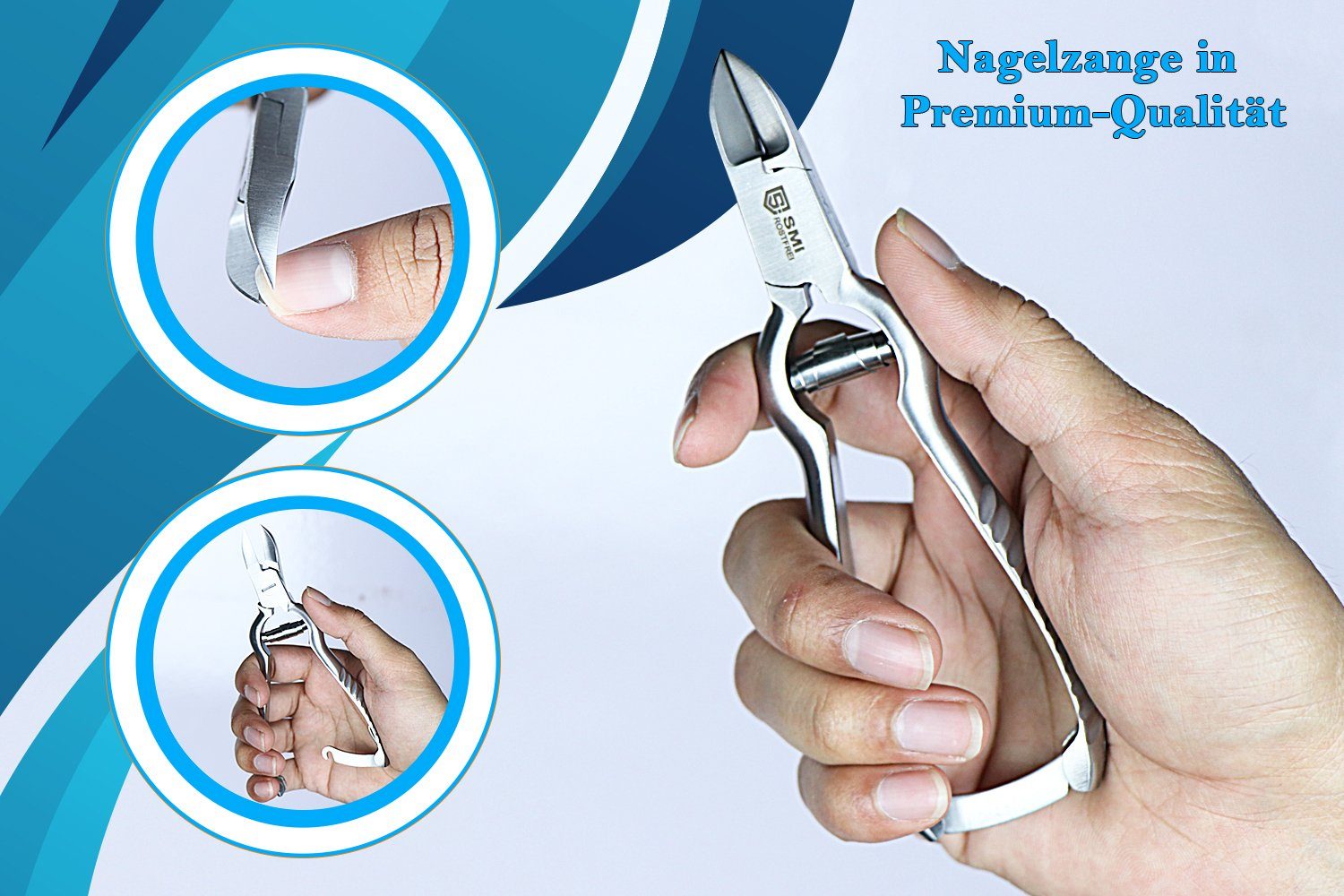 SMI Nagelzange Fuß Nagelzange starke Nägel Fußnägel Fussnagelzange Fußnagelschere, ergonomisch
