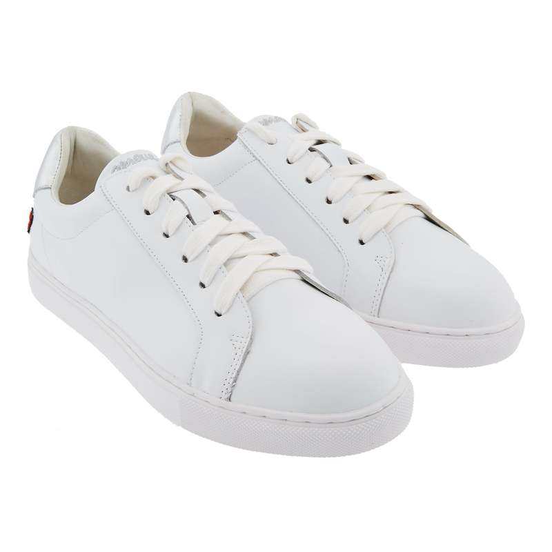 Baskets en cuir Simone petit amour argent