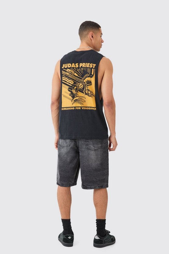 Oversize Tanktop mit Judas Priest Print