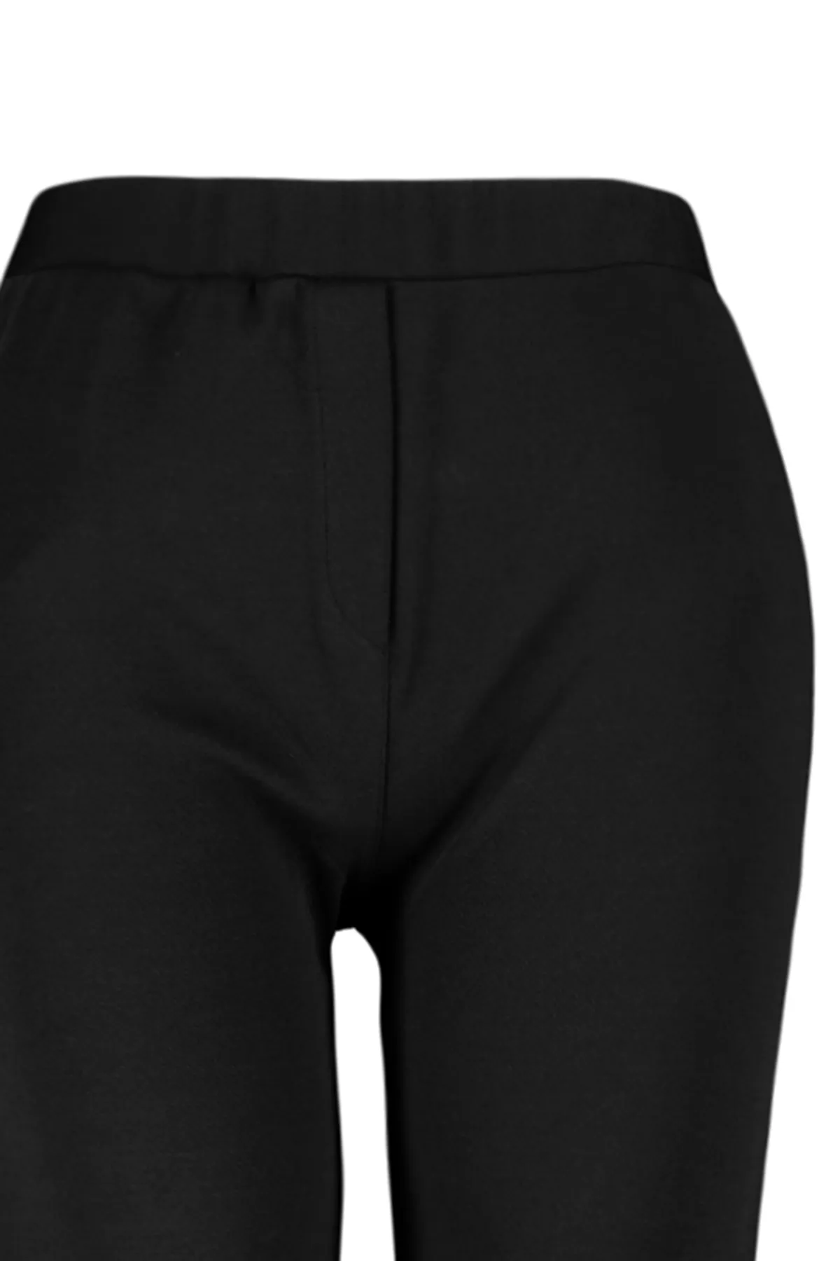 Trendyol Curve  Schwarze Krepp-Strickhose mit hoher Taille TBBAW24AR00008