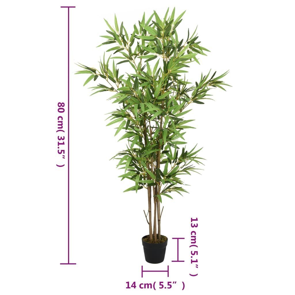 Kunstrasen Bambusbaum Künstlich 368 Blätter 80 cm Grün, vidaXL, Höhe: 80 mm