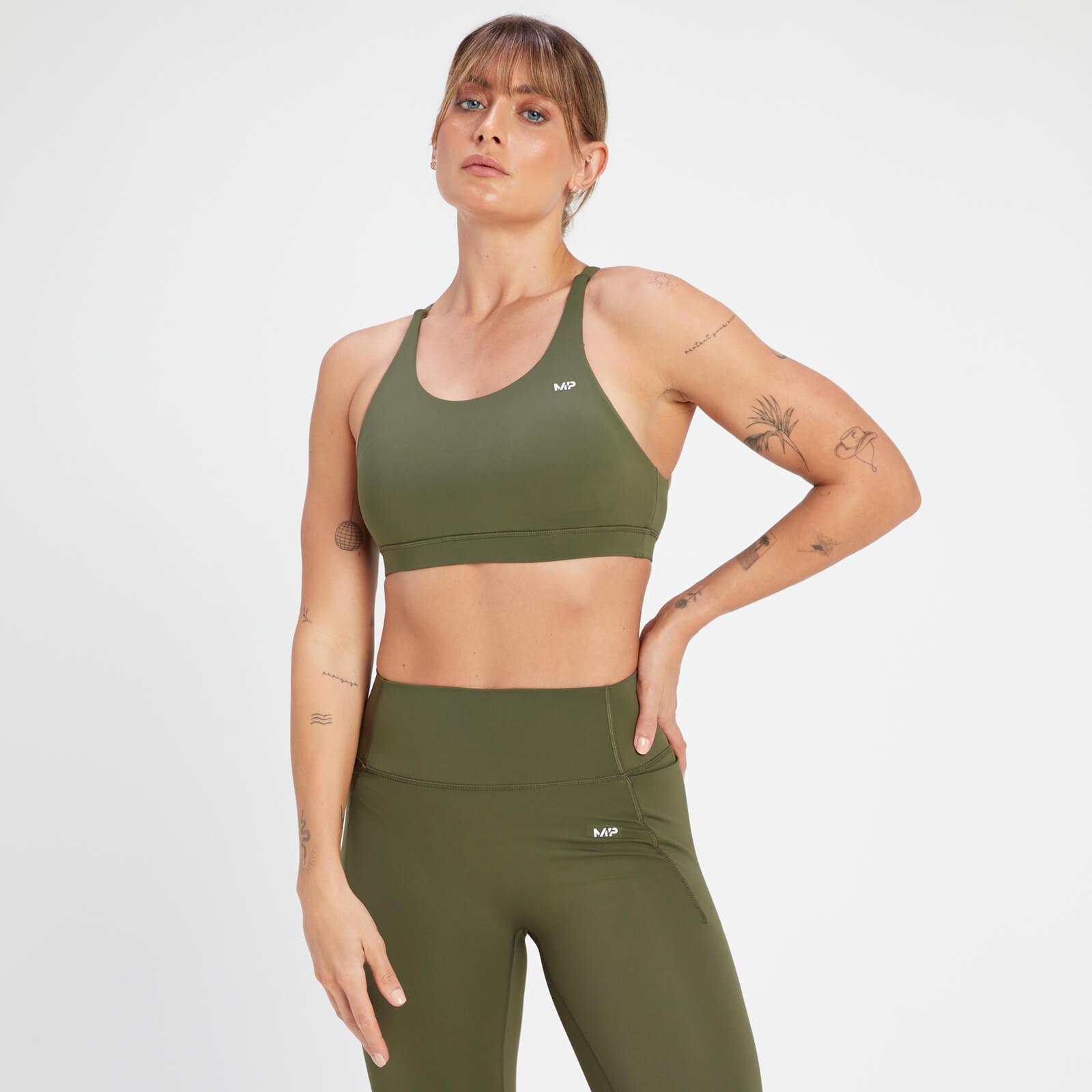 Brassière de sport à bretelles MP Adapt pour femmes – Vert olive