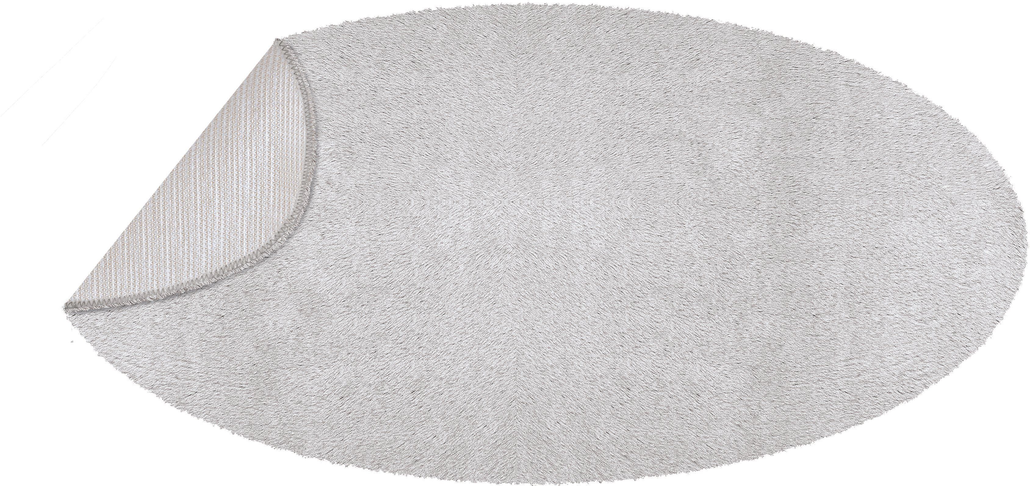 Badematte Cony Oval Kleine Wolke, Höhe 25 mm, beidseitig nutzbar, fußbodenheizungsgeeignet, Polyester, rechteckig, Badteppich, Fell-Optik, Uni Farben, besonders weich, waschbar