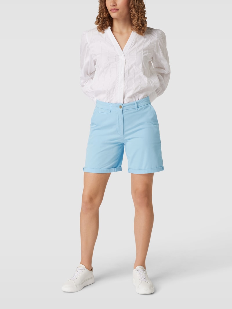 Chino-Shorts mit Label-Stitching in bleu