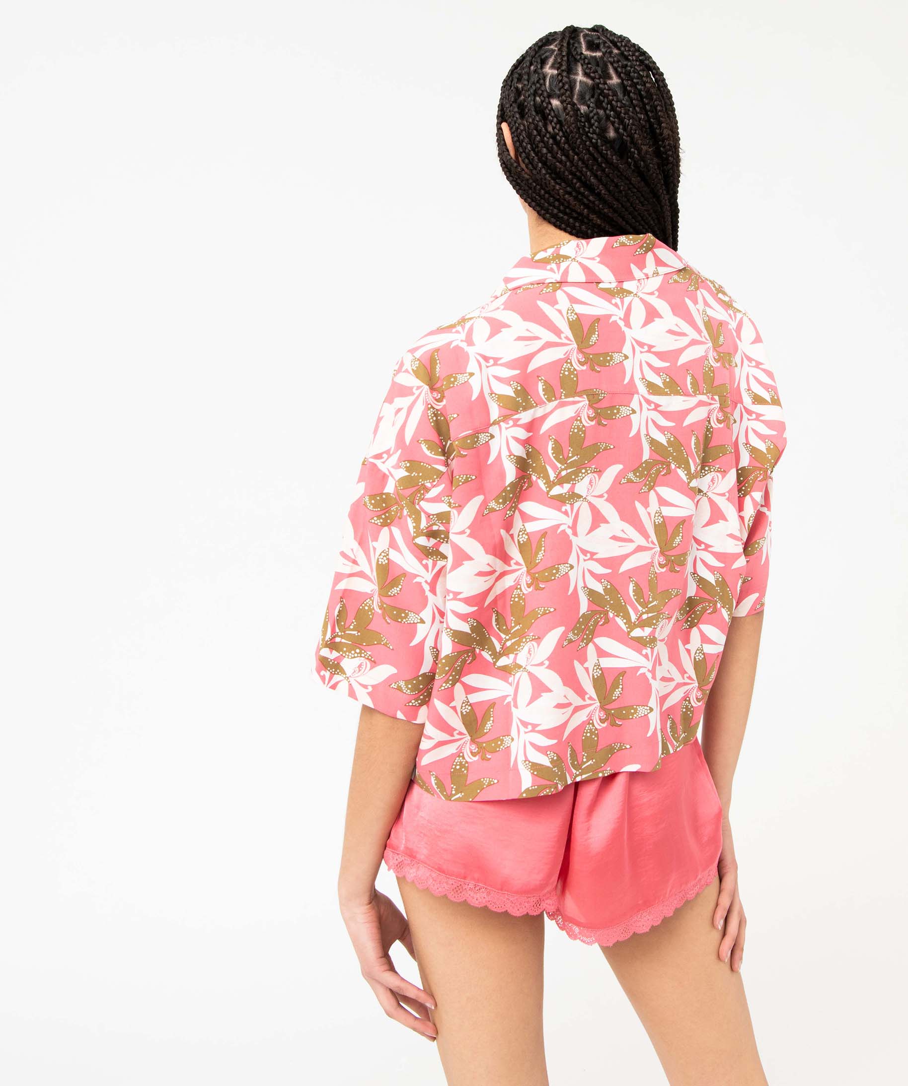 Veste de pyjama fluide courte imprimée femme imprime | GEMO