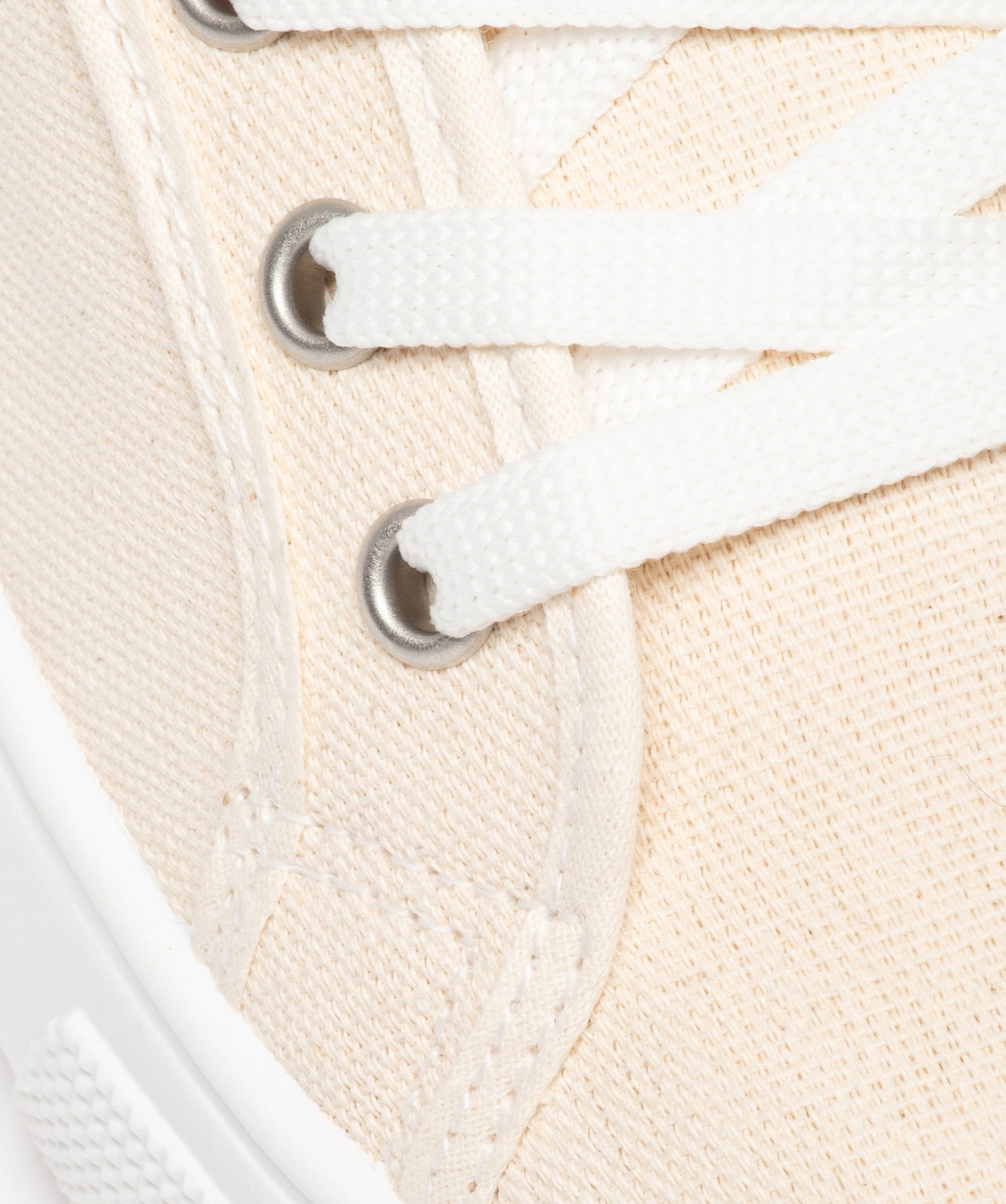 Baskets femme en toile unie à lacets beige | GEMO