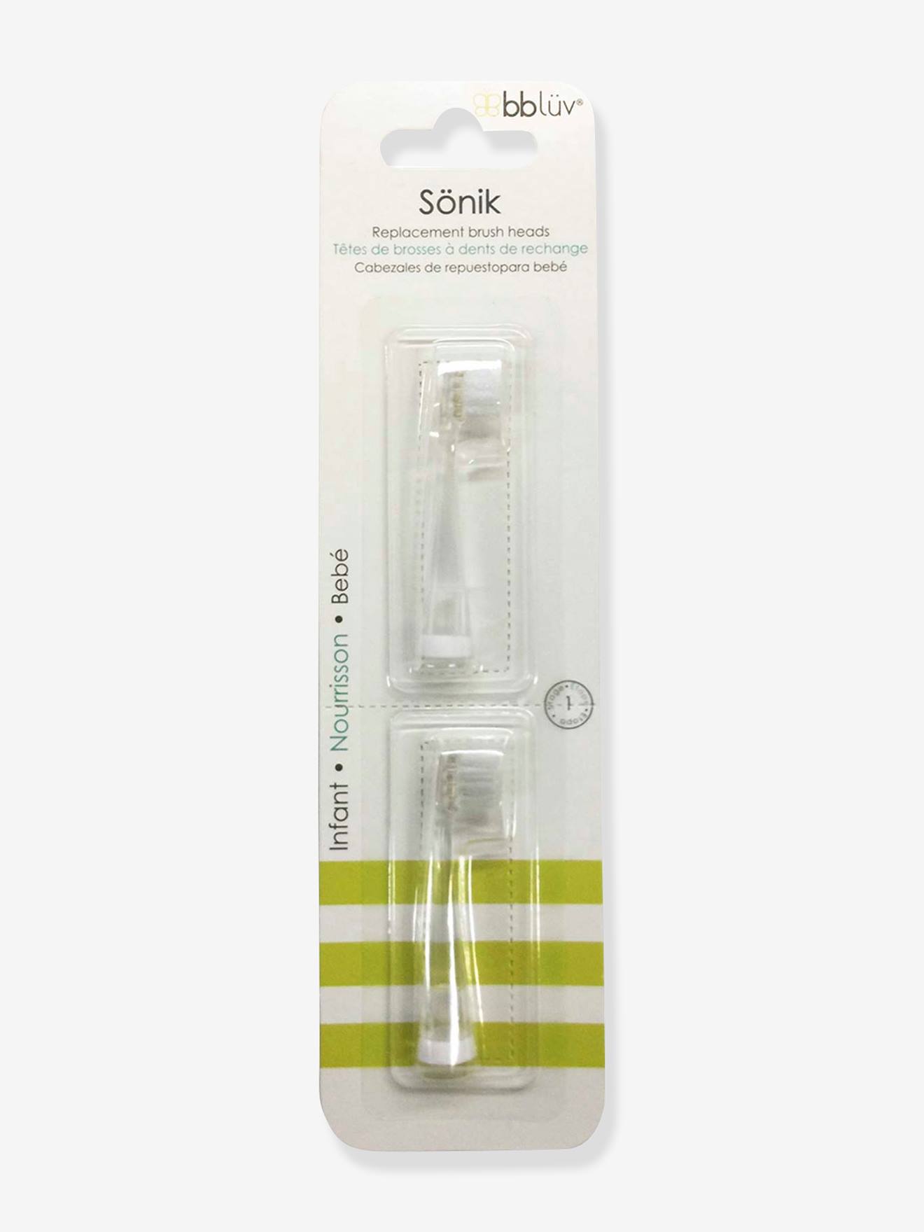 2 Brosses de remplacement 0-18 mois SONÏK blanc