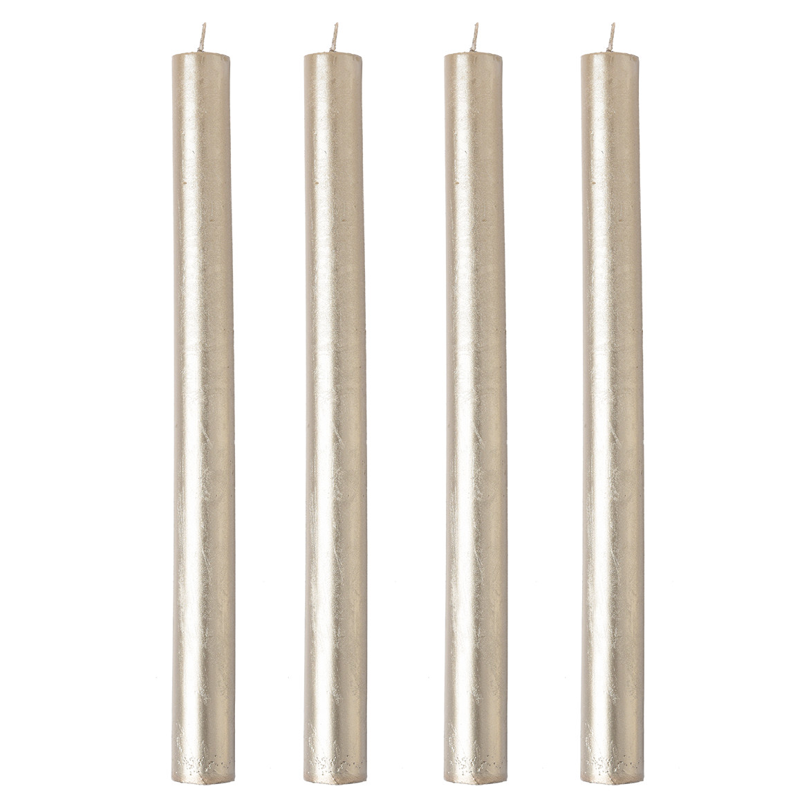 4 Stabkerzen im Metallic-Look