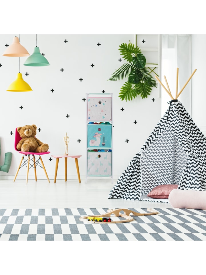 relaxdays Kinderregal Lama in Bunt - (B)27,5 x (H)89 x (T)30 cm günstig kaufen onesize