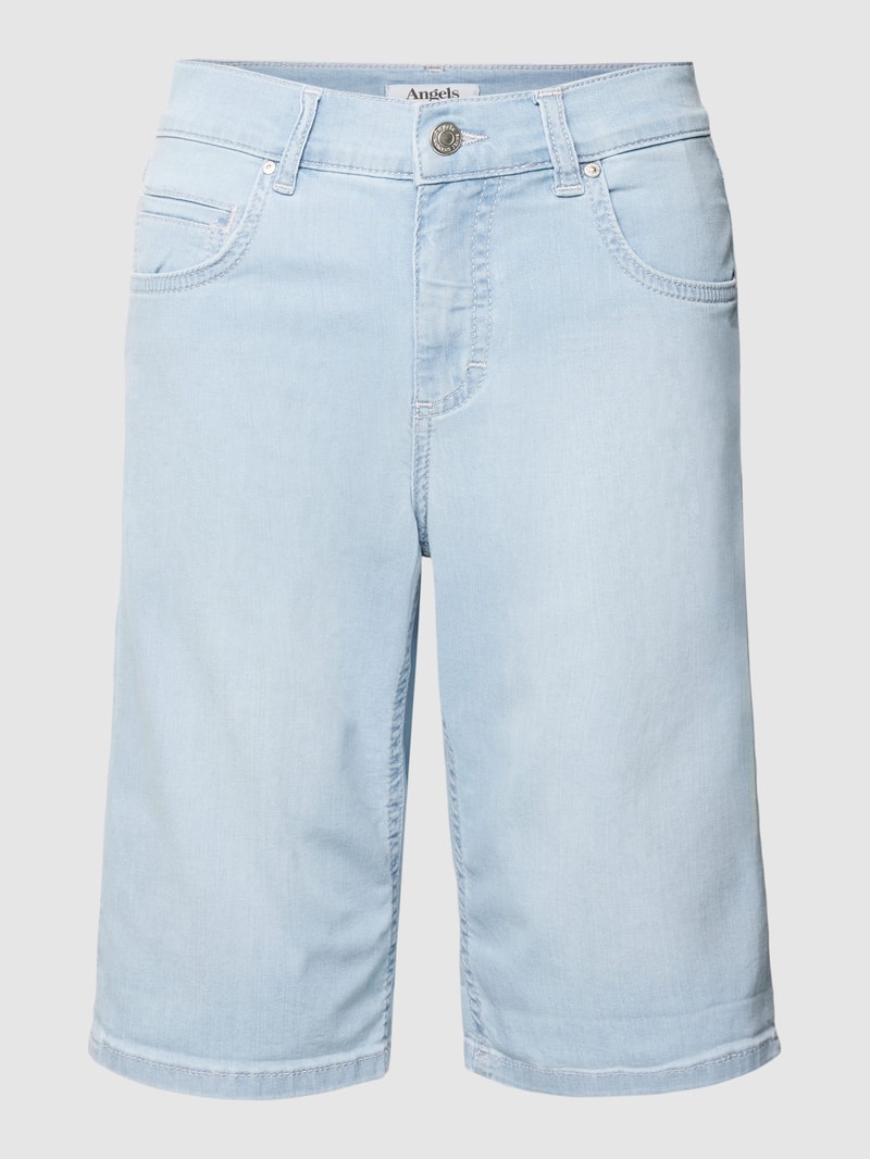 Jeansshorts mit Label-Patch in hellblau