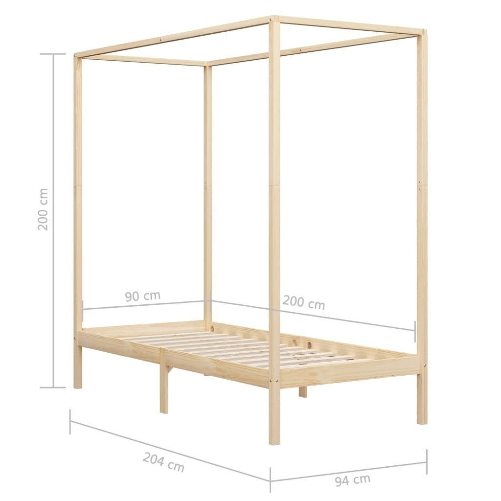 möbelando Himmelbett 299785 (LxBxH: 204x94x200 cm), aus Kiefer in natur
