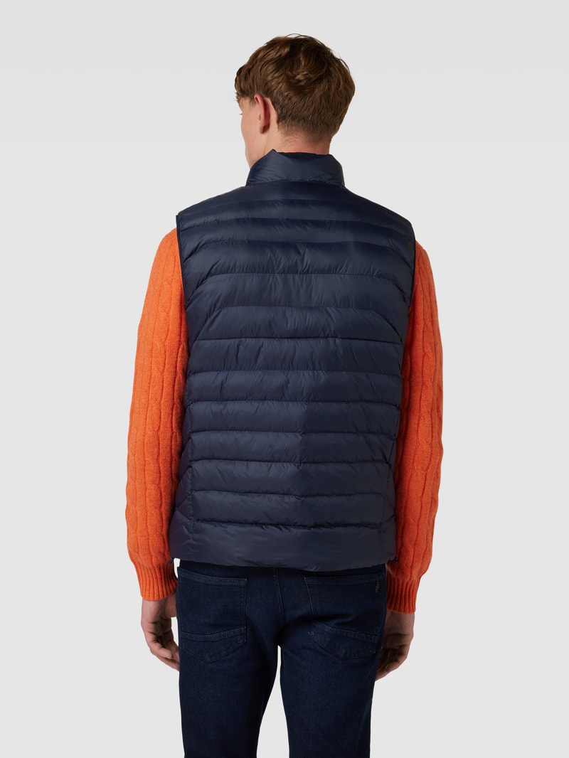 Steppweste mit Label-Stitching Modell 'TERRA' in marineblau