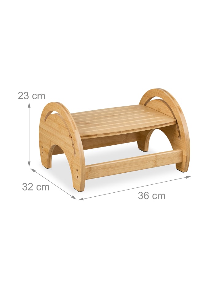 relaxdays Toilettenhocker in Natur - (B)36 x (H)23 x (T)32 cm günstig kaufen onesize