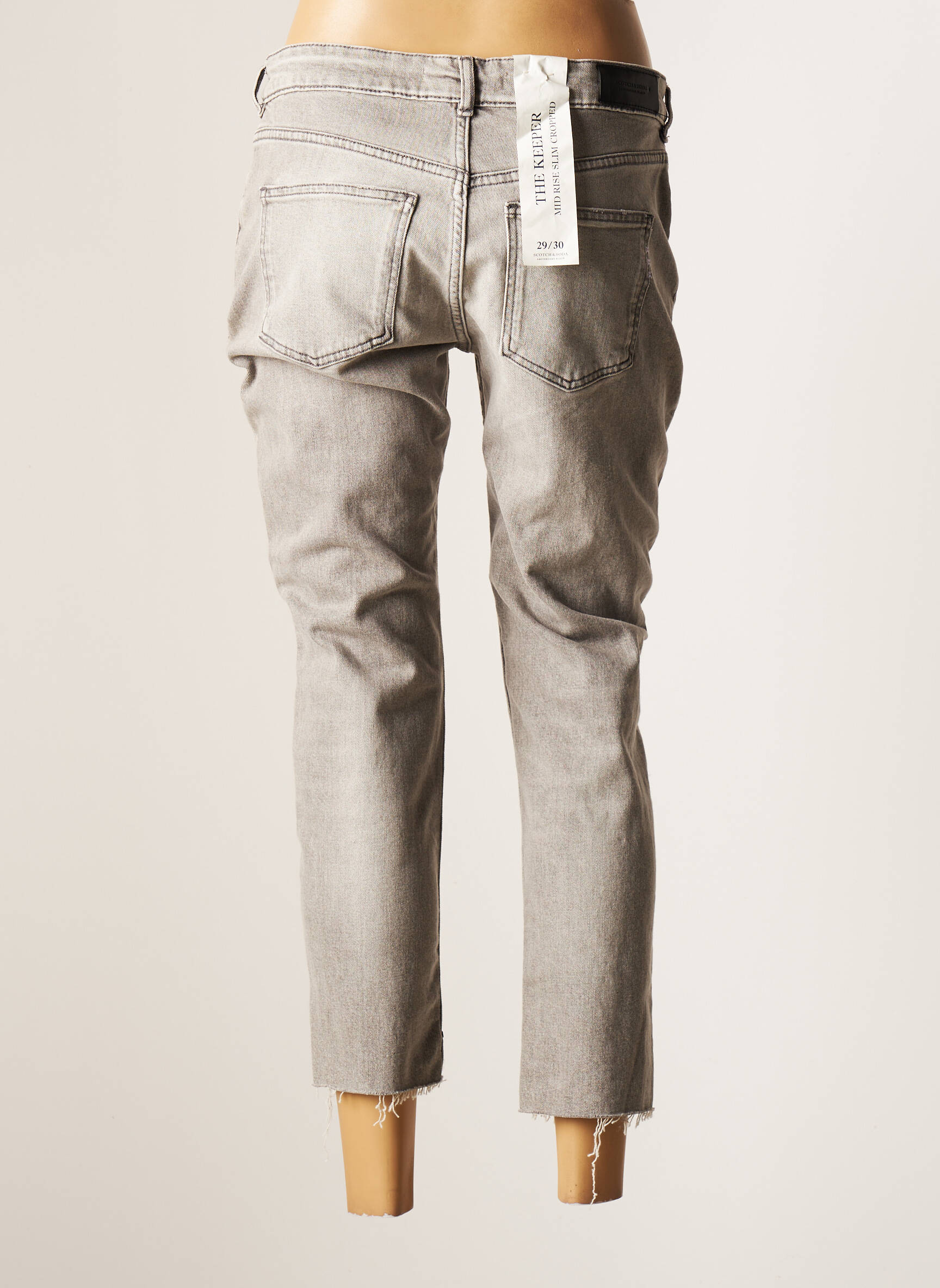Scotch Soda Jeans Coupe Droite Femme couleur gris