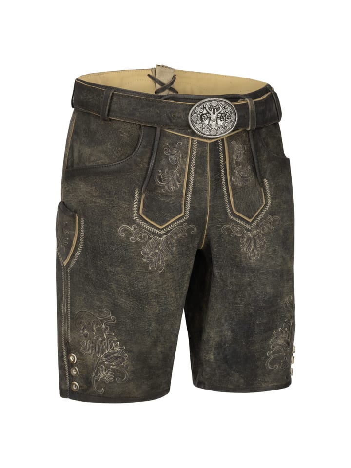 KRÜGER Lederhose Arijus in grau günstig kaufen