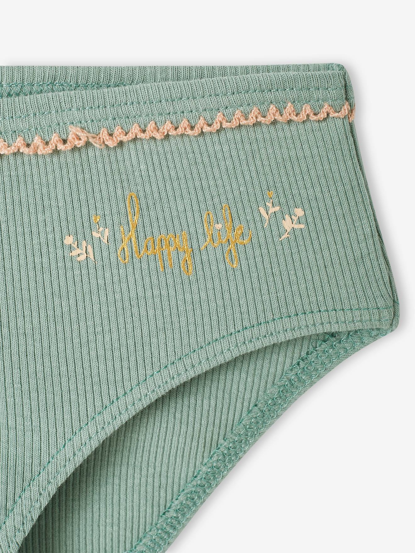 Vertbaudet 5er-Pack Mädchen Slips, Ripp - rosa nude