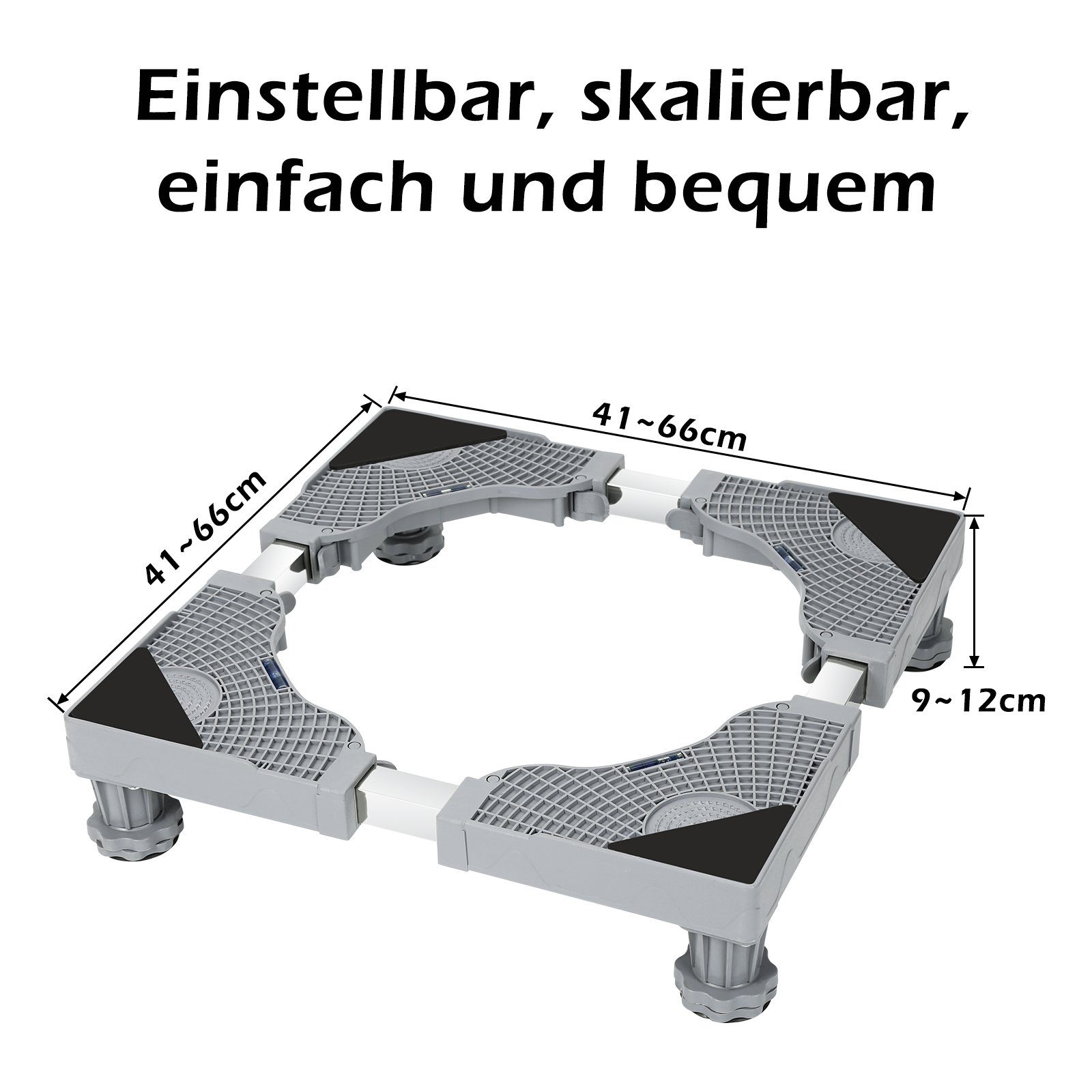 Gimisgu Untergestell Waschmaschinen Untergestell Einstellbare 8 Beine+4 Räder/4 Beine