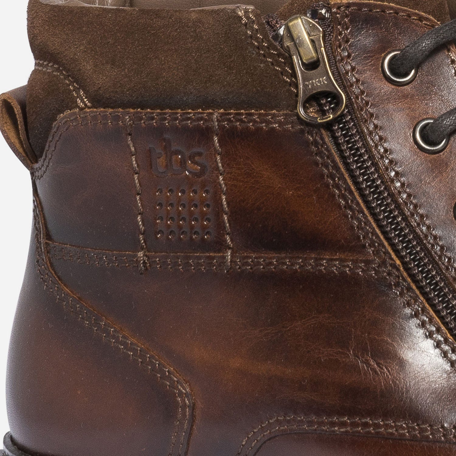 Boots à lacet TBS marron foncé en cuir