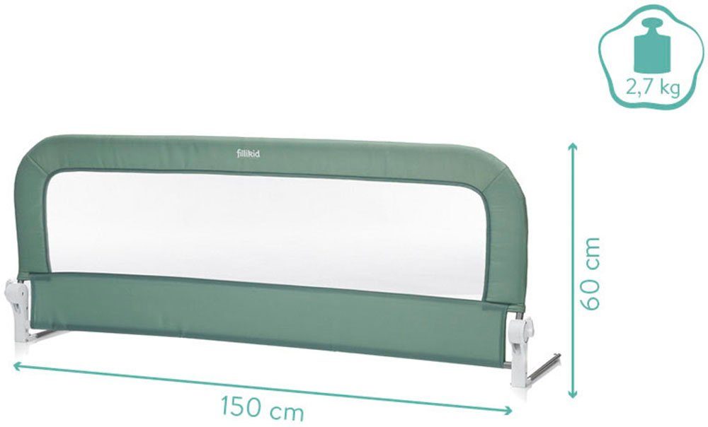 Fillikid Bettschutzgitter Lara, mint, 150/60 cm