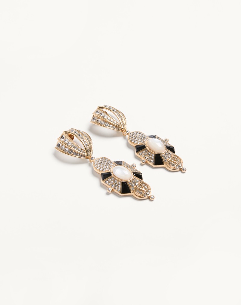 Pas Plus øreringe i metal, harpiks, emalje og Swarovski® krystaller