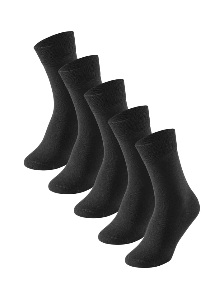 Schiesser Freizeitsocken 5er-Pack Cotton Fit in Schwarz günstig kaufen